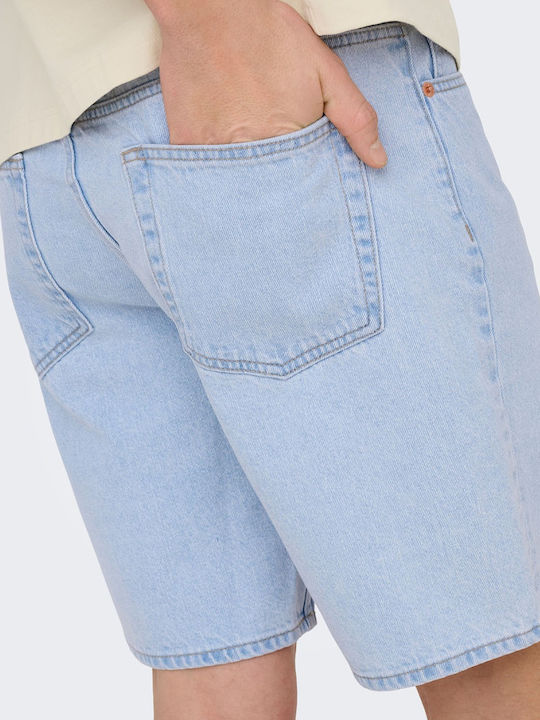 Ανδρική Βερμούδα Τζιν Light Blue Denim