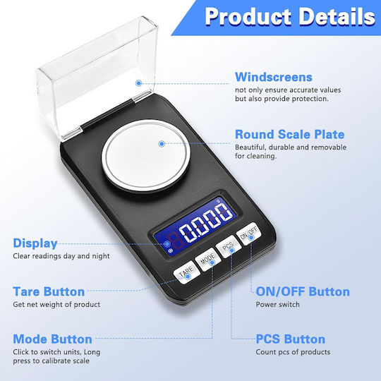 Professional Precision Scale with Weighing Capacity 0.15kg and Accuracy 0.001g