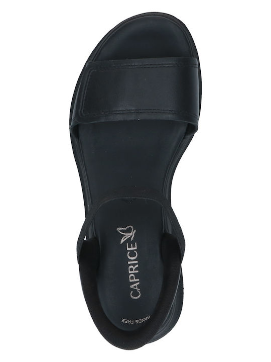 Leather Women's Flat Sandals Black