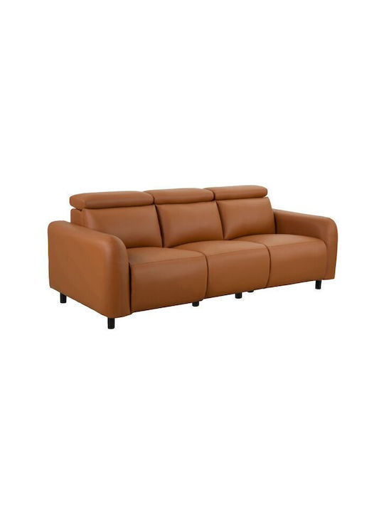 Denton 1511 Three-Seater Couch Artificial Leather Orange 229x100x100 cm
