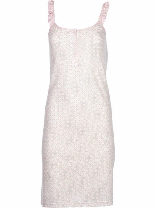 Pink Label Summer Women's Nightgown Pink Geo