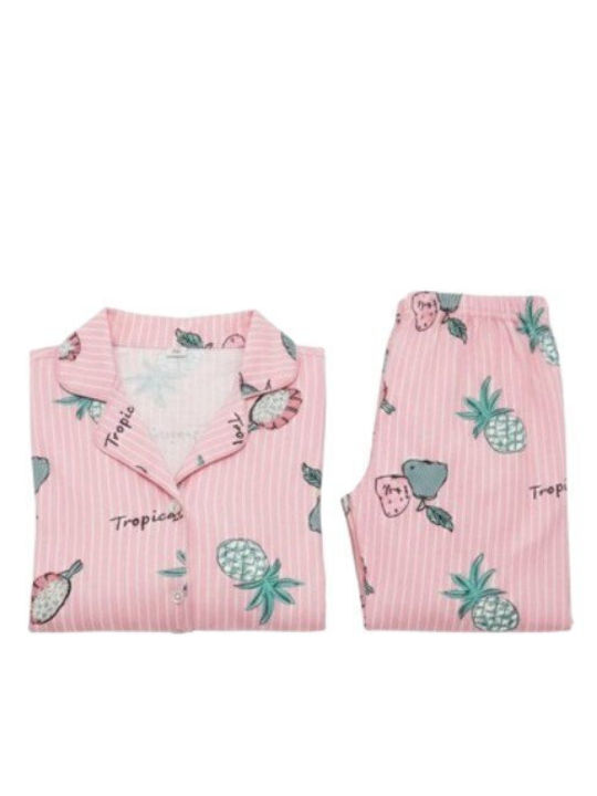 Soccus Set Pijamale Dama De Iarnă Din Bumbac Roz