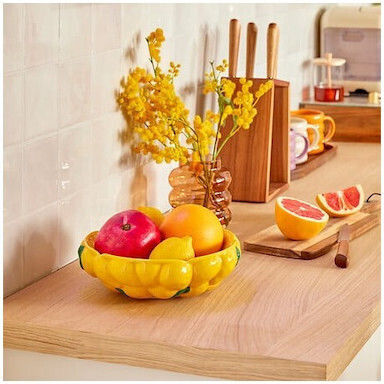 Atmosphera Bol De Fructe Ceramic Galben 25x25x8cm