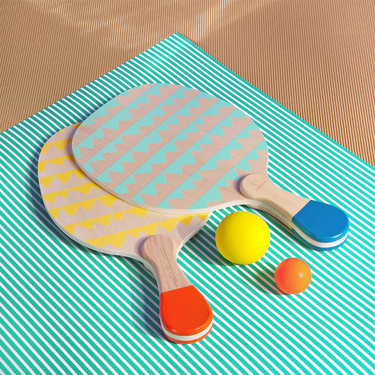 Svoora Beach Rackets Wooden 2 Balls Fabric Bag