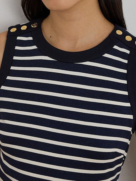 Summer Dress White/Navy Blue