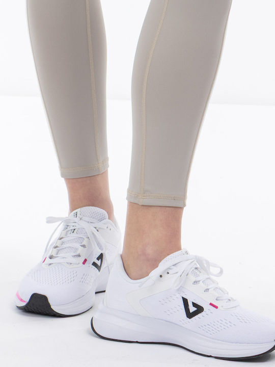 Training Women's Set with High Waist Beige Leggings