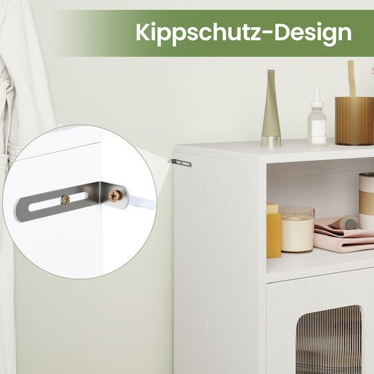 Costway Badezimmerschrank 83x60x30cm Weiß