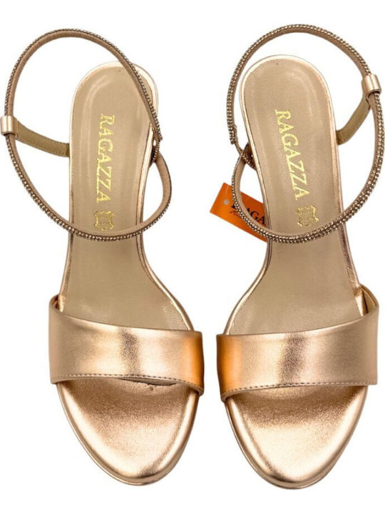 Damen Sandalen Aus Leder Anatomisch Mit Strass Gold
