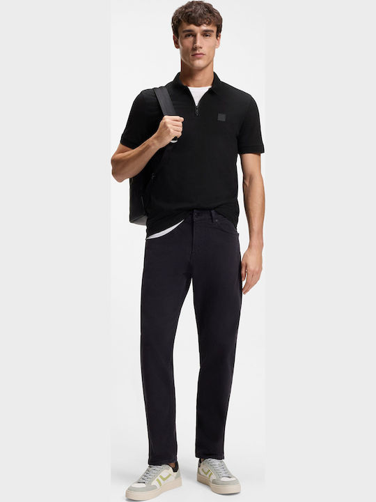 Polo Short Sleeve Black Blouse