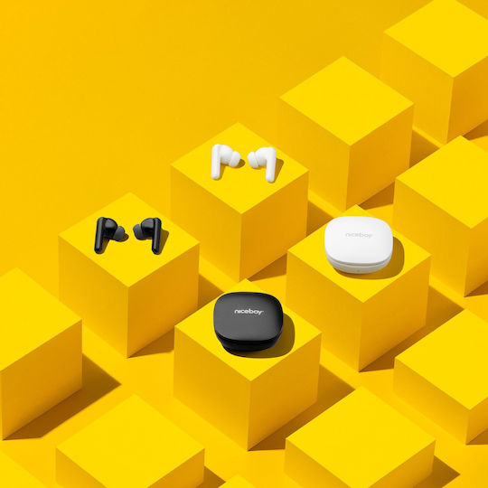 Niceboy Pins 4 Pro ANC In-Ear Bluetooth Kopfhörer Schweißbeständigkeit und Ladekoffer Schwarze