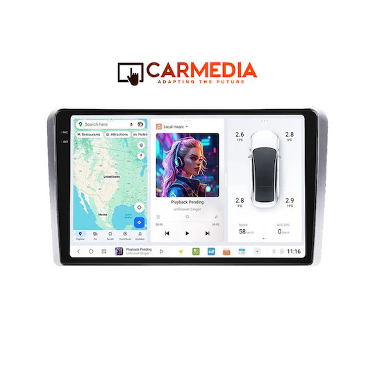 Carmedia Car Audio System for Alfa Romeo Mito 2008 (Bluetooth/USB/AUX/WiFi/GPS/Apple-Carplay/Android-Auto) with Touch Screen 9.5"