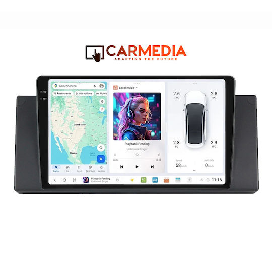 Carmedia Ηχοσύστημα Αυτοκινήτου για BMW Σειρά 5 (E39) / X5 (E53) 1997-2005 (Bluetooth/USB/AUX/WiFi/GPS/Apple-Carplay/Android-Auto) με Οθόνη Αφής 9.5"