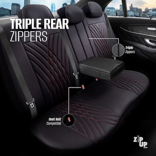 Auto Gs Σετ Καλύμματα Αυτοκινήτου 11τμχ Δερματίνη Design Μαύρα