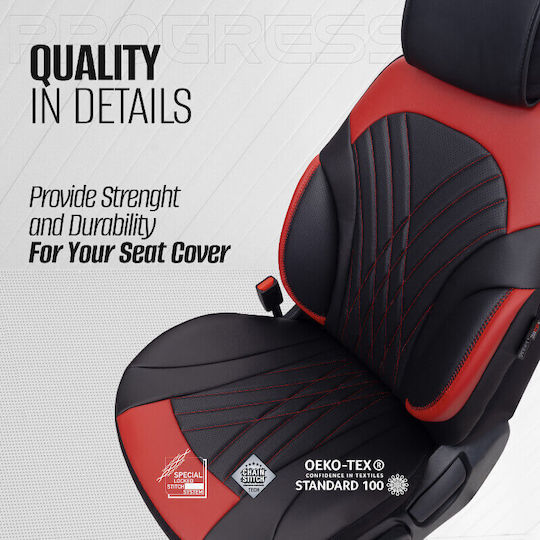 Auto Gs Σετ Καλύμματα Αυτοκινήτου 11τμχ Δερματίνη Design Μαύρα
