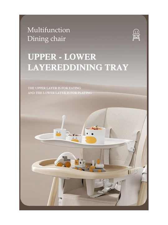 Little Mom Klappbarer Baby Hochstuhl 3 in 1 Weiß BH-8121