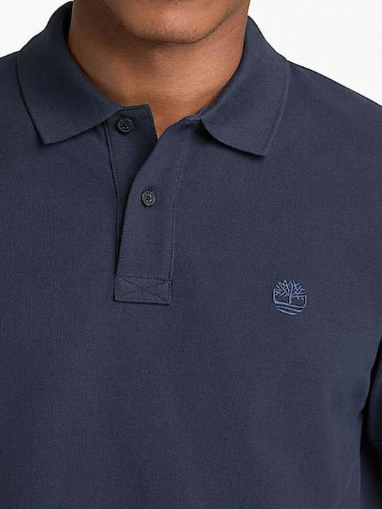 Polo Kurzarm Bluse Blau