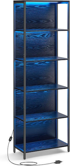 Βιβλιοθήκη με LED Ebony Black 60x30.3x178εκ.