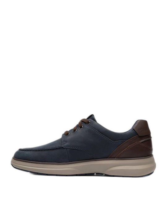 Mullan Moc Navy Leather Men's Casual Shoes Blue