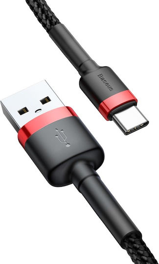 Baseus Cafule Редовна USB 2.0 Кабел USB-C мъжки - USB-C мъжки Червен 0.5м (CATKLF-A91)