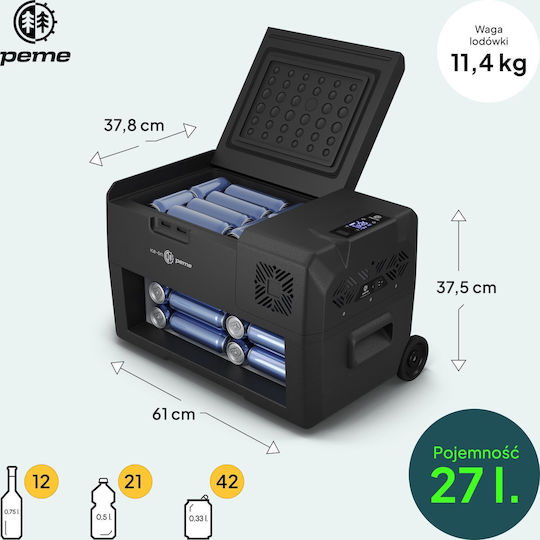 Peme Expedition 30 Φορητό Ψυγείο 27lt 12V / 24V Μαύρο