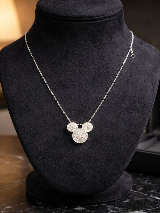 Eluna Necklace Made of Steel with Zircon