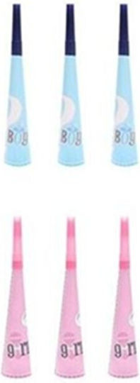 Set 6 Suflători Gender Reveal Alista Home Fată Băiat Din Carton 20 X 5 Cm Roz Albastru