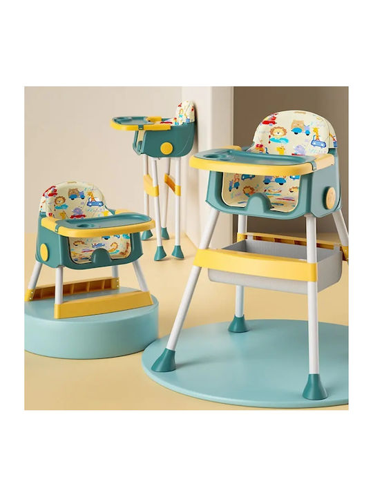 Little Mom Foldable Baby Highchair 2 in 1 Yellow Little Mom Foldable Baby Highchair 2 in 1 Yellow