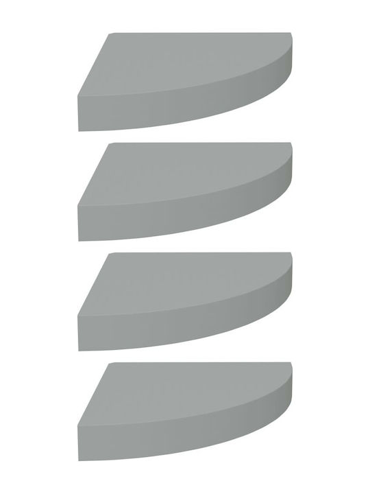 Γωνιακά Ράφια Τοίχου S/4 Γκρι (4τμχ) 25x25x3.8εκ.