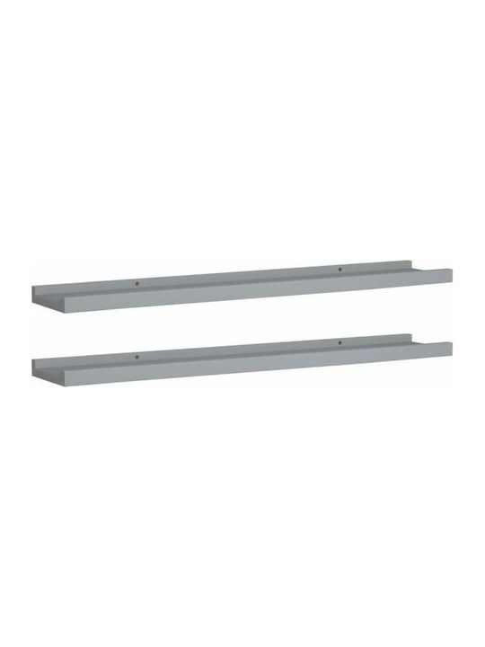 Gray Wall Shelves (2 Pieces) 80x9x3 cm