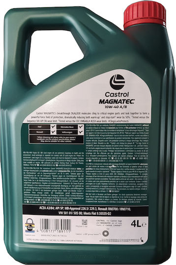Castrol Magnatec Ημισυνθετικό Λάδι Αυτοκινήτου 10W-40 4lt