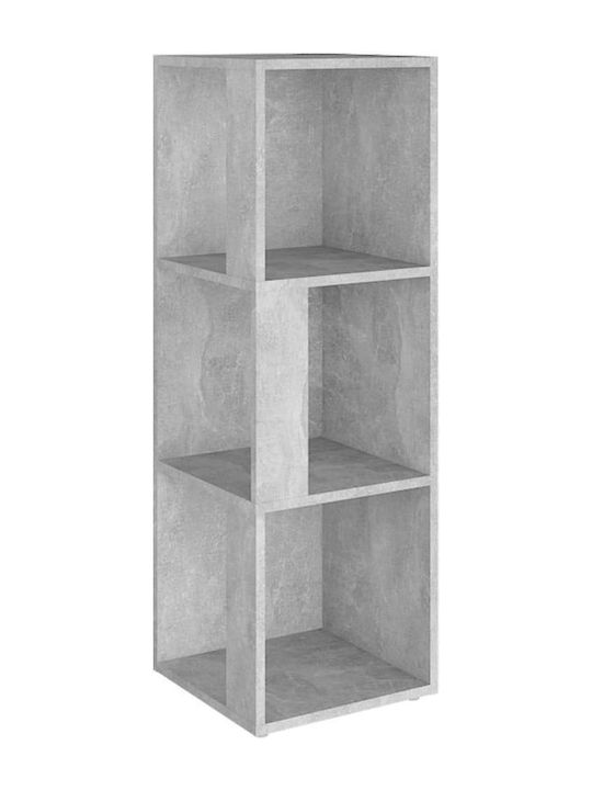 Corner Bookcase Grey Concrete 33x33x100cm