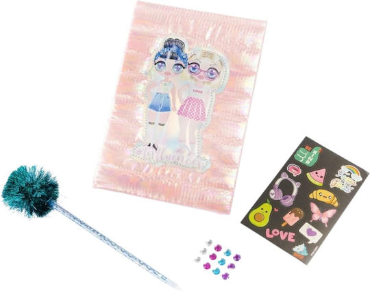 Nice Influencer Fashion Diary Iridescent Cover Stickers & Pencil Pom-pom 92053 6+ Years