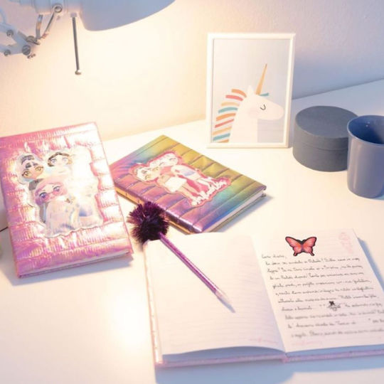 Nice Influencer Fashion Diary Iridescent Cover Stickers & Pencil Pom-pom 92053 6+ Years