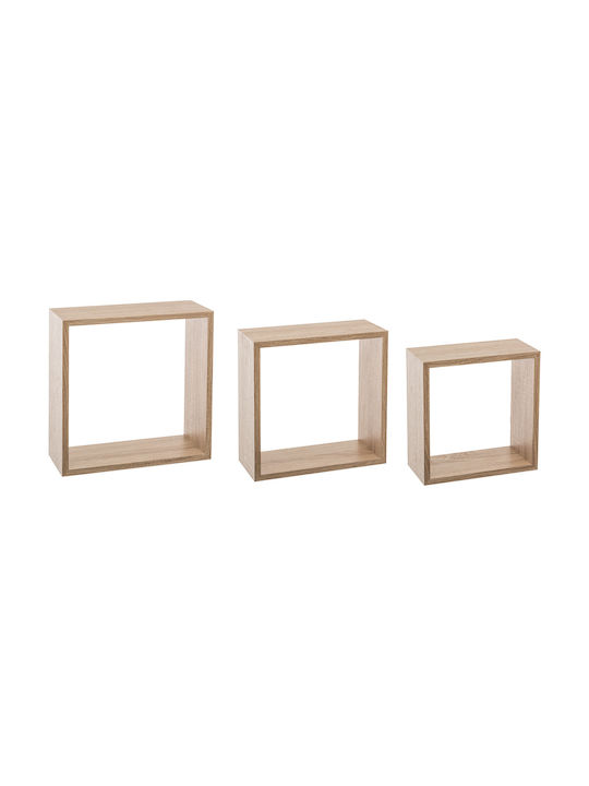 Ράφια Τοίχου Cube Μπεζ (3τμχ) 30x12x30εκ.