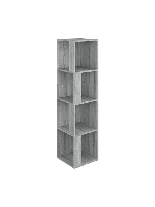 Γωνιακή Βιβλιοθήκη Γκρι Sonoma 33x33x132εκ.