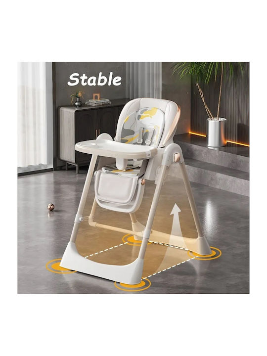 Scaun Înalt De Masă Bebe Pliabil Gri