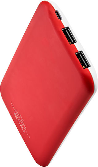 ROBBIE Power Bank 10000mAh with 2 USB-A Output Ports Red White