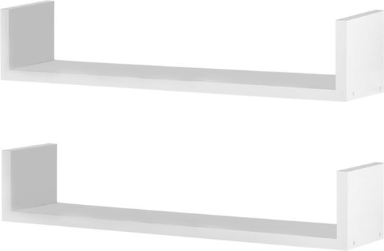 Shelves Wall Iris 2pcs 63.6x14.5x12cm White Shelves Wall Iris 2pcs 63.6x14.5x12cm White