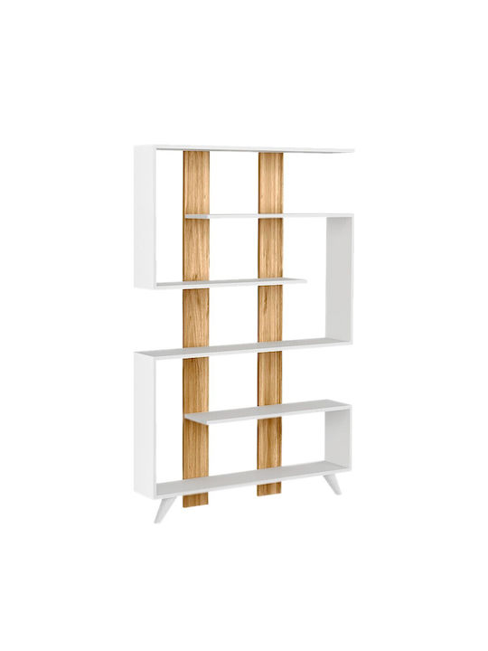 Bibliotecă Rain Culoare Nuc / Alb 120x19.5x162 cm