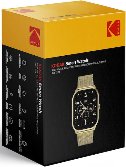 Kodak SW-7224 Smartwatch mit SIM und Herzfrequenzmesser Gold