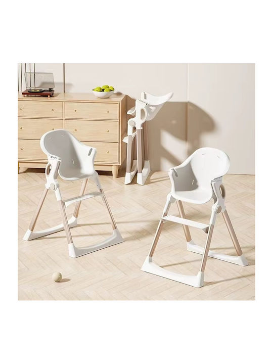 Little Mom Foldable Baby Highchair White