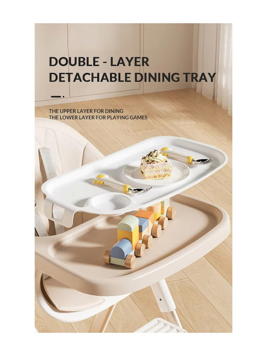 Little Mom Foldable Baby Highchair White