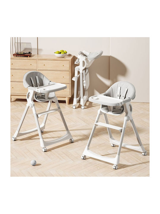 Little Mom Foldable Baby Highchair White