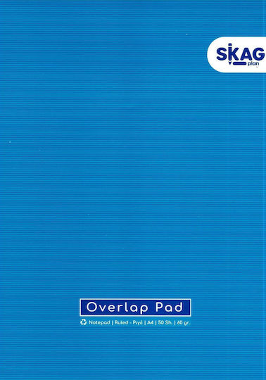 Skag Notepad 50 Sheets A4 Ruled Blue