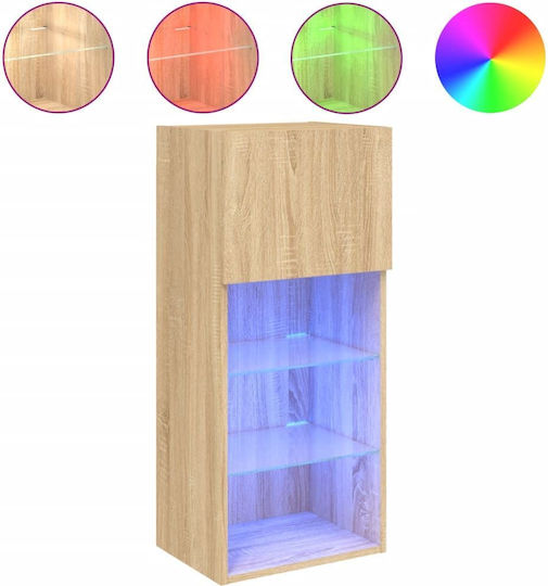 Cabinet Wall with LED 40.5x30x90cm Coffee