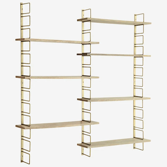 Beige Wall Shelf 123x16x119cm