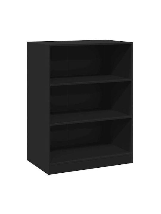 Bibliotecă Neagră 77x48x102 cm