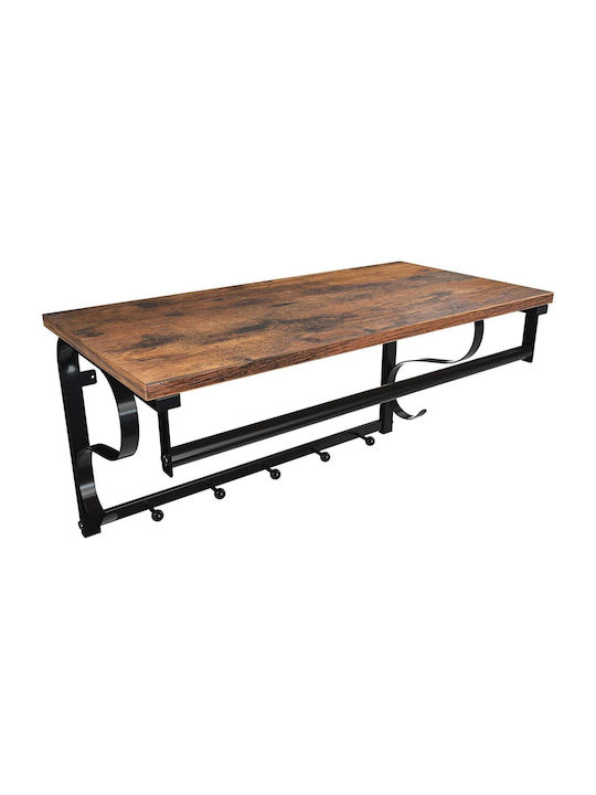 Ράφι Τοίχου Wooden 70x6x36εκ.