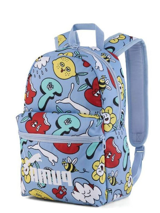 PUMA School Backpack For Elementary Light Blue With Water Bottle Holder