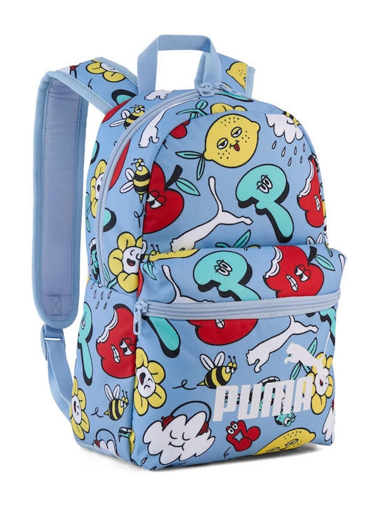 PUMA School Backpack For Elementary Light Blue With Water Bottle Holder